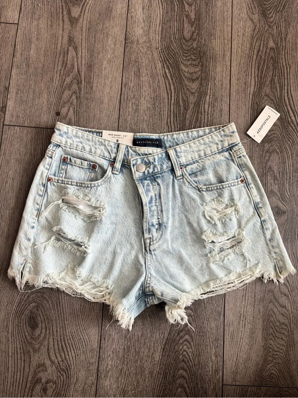Aeropostale Light Blue Distressed Denim Shorts